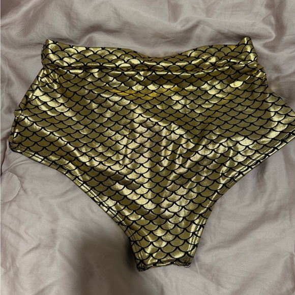Gold Scale High-Waisted Bikini Bottoms - Picture 2 of 2